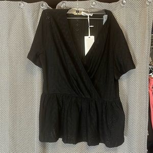 Never worn with tags womens black short sleeve shirt size XL